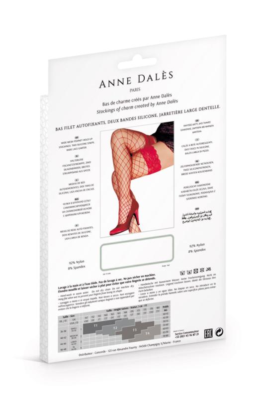 SO4698 Чулки в крупную сетку Anne De Ales ERICA T4 Red