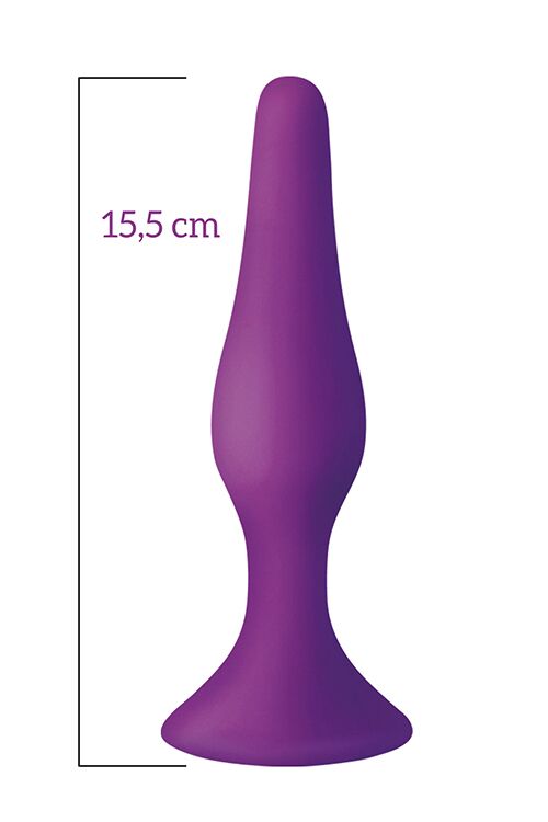 SO5007 Анальна пробка з присоскою MAI Attraction Toys №35 Purple, довжина 15,5 см, діаметр 3,8см