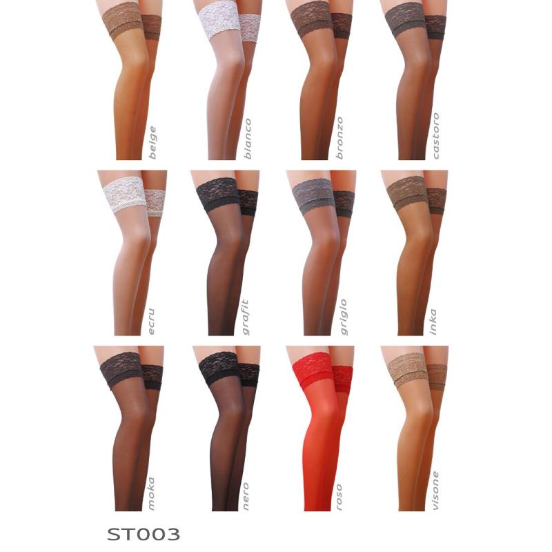 SO6425 Чулки ST003 3/4 beige — Passion: классические, на ажурной силиконовой резинке