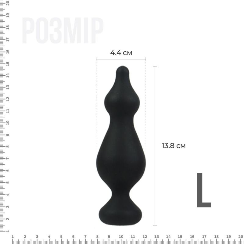 AD20269 Анальная пробка Adrien Lastic Amuse Big Black (L) с двумя переходами, макс. диаметр 4,4см
