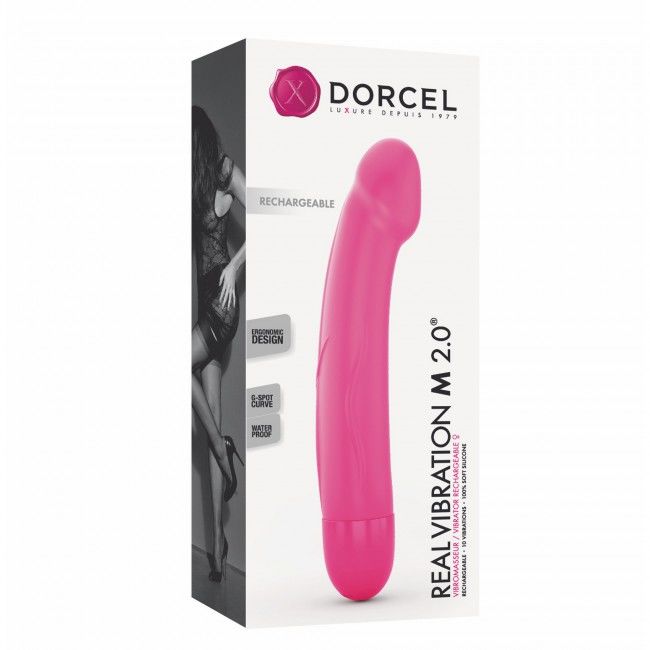 SO3571 Вібратор Dorcel Real Vibration M Magenta 2.0, діаметр 3,7см, перезаряджається, для точки G, водостій