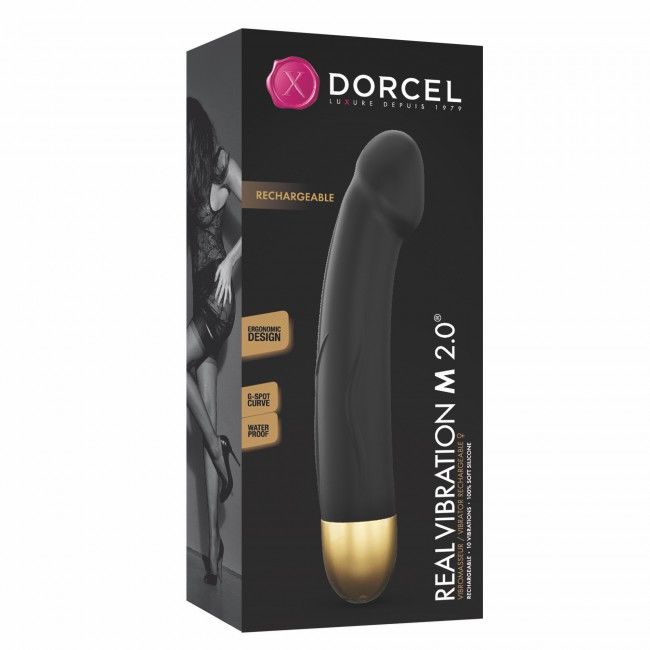 SO3820 Вібратор Dorcel Real Vibration M Gold 2.0, діаметр 3,7см, перезаряджається, для точки G