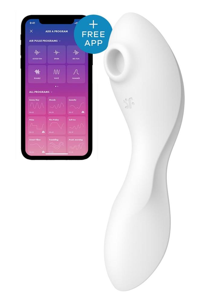 SO6725 Вакуумний смарт-стимулятор із вібрацією Satisfyer Curvy Trinity 5 (White), керування зі смартфона