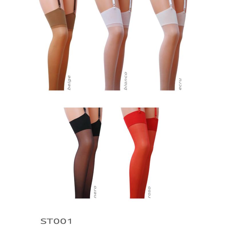 SO5384 Класичні панчохи під пояс із широкою гумкою ST001 1/2 roso - Passion