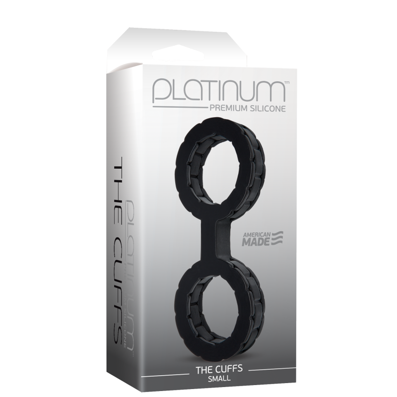 SO1965 Наручники з силікону Doc Johnson The Cuffs Small - Black, добре тягнуться, для рук і для ніг