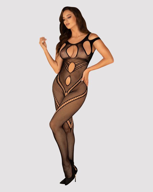 SO7242 Бодістокінг Obsessive Bodystocking G322 S/M/L, фантасмагорично-силуетний крій