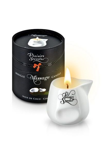 SO1846 Массажная свеча Plaisirs Secrets Coconut (80 мл) подарочная упаковка, керамический сосуд