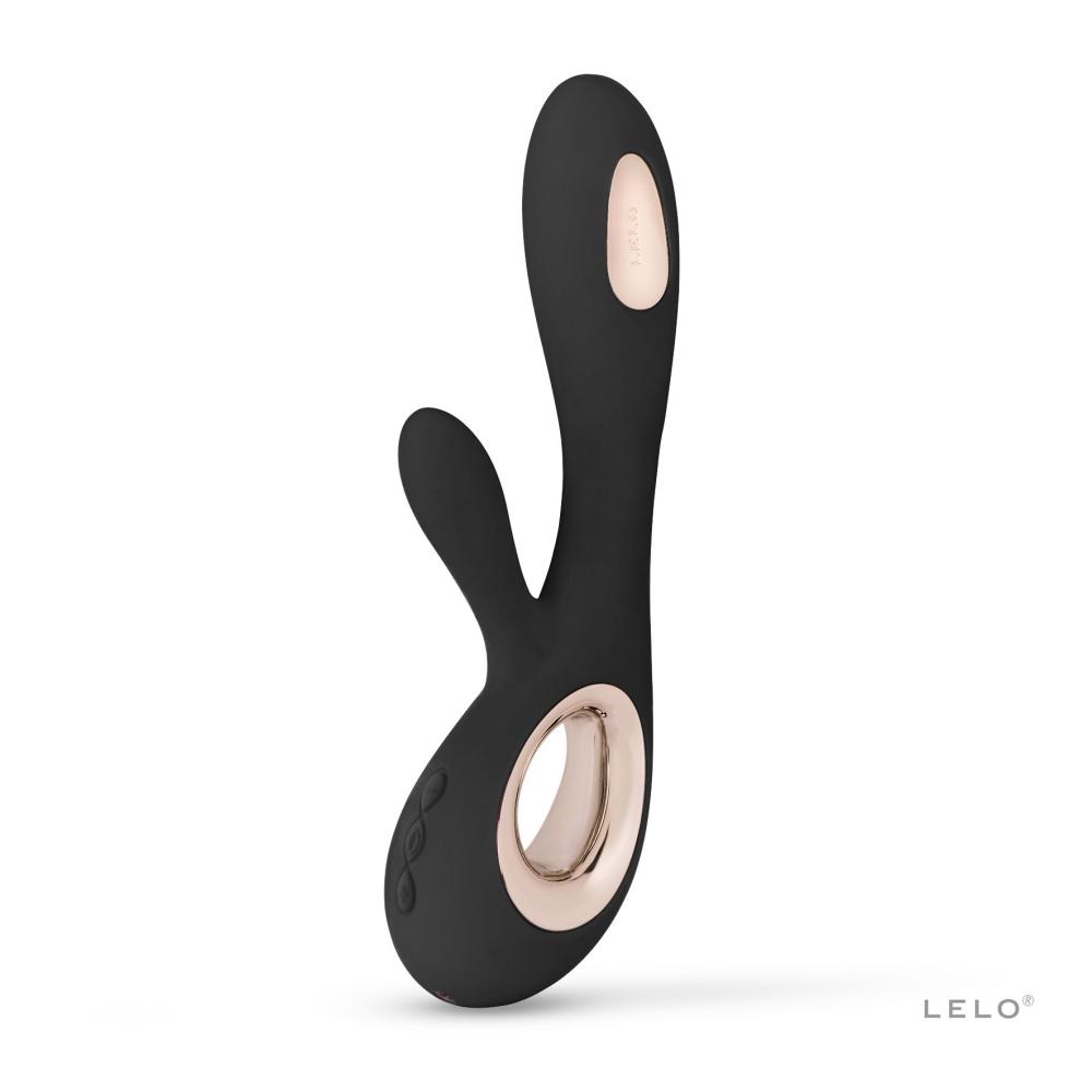 SO8112 Вібратор-кролик LELO Soraya Wave Black, манливі рухи стовбура