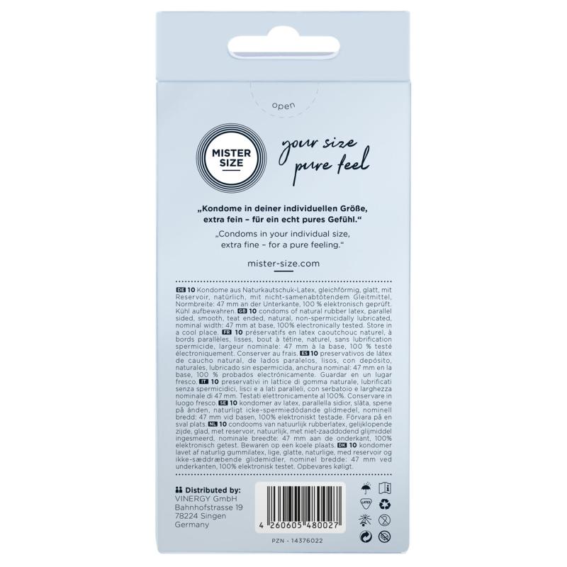 SO8042 Презервативи Mister Size - pure feel - 47 (10 condoms), товщина 0,05 мм