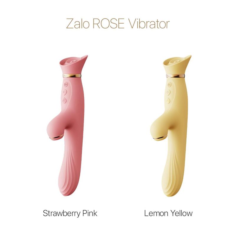 SO6681 Вібратор з підігрівом та вакуумною стимуляцією клітора Zalo - ROSE Vibrator Lemon Yellow