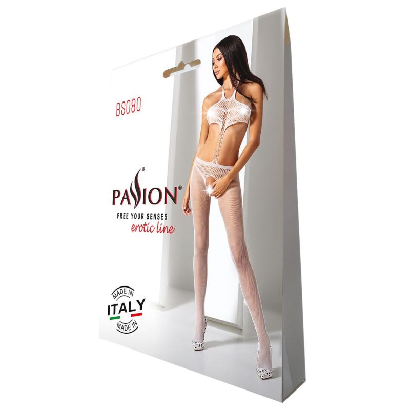 SO4731 Відкритий бодістокінг Passion BS080 white