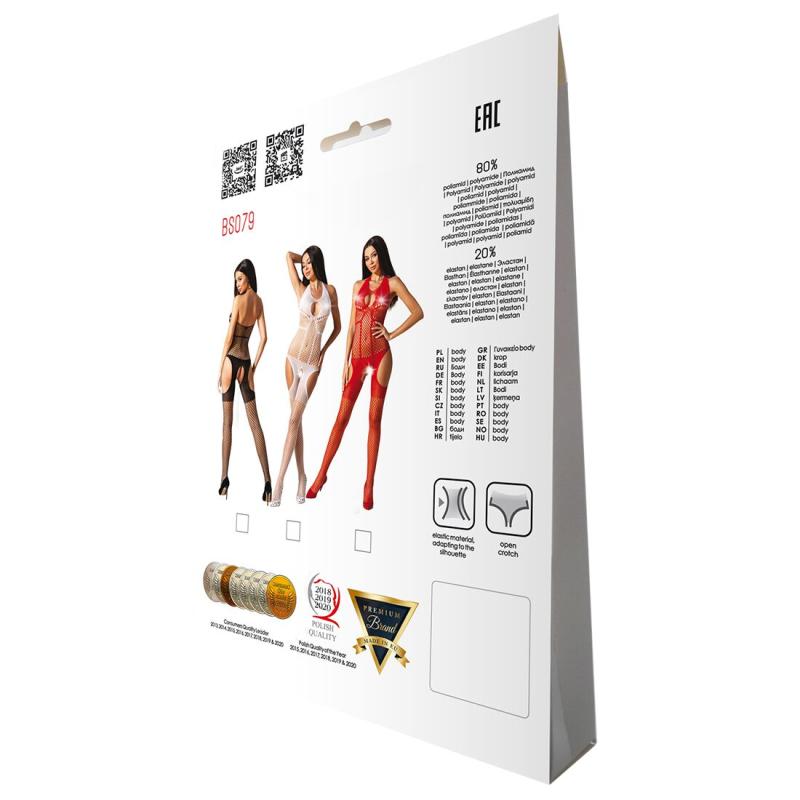 SO4728 Бодістокінг з імітацією панчох Passion BS079 white