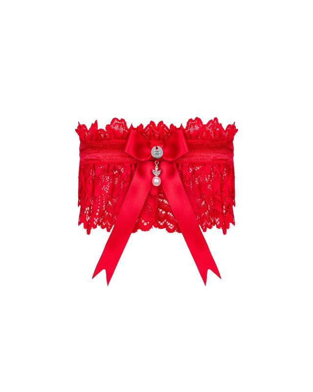 SO7684 Ажурна підв’язка Obsessive Amor Cherris garter, red