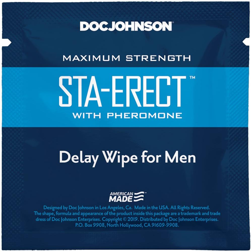 SO3489 Пролонгуюча серветка Doc Johnson Sta-Erect Delay Wipe For Men з феромонами