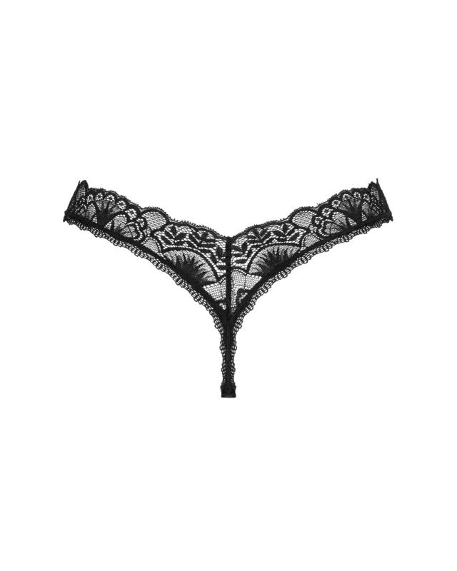 SO8641 Мереживні стрінги Obsessive Donna Dream thong XL/2XL Black, низька посадка
