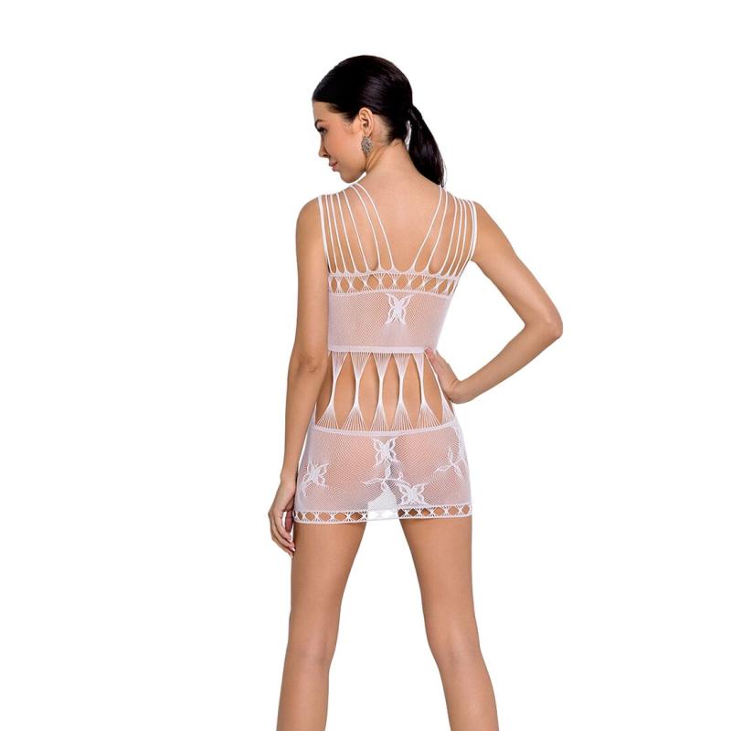 SO6390 Бодістокінг — мінісукня з метеликами Passion BS090 white