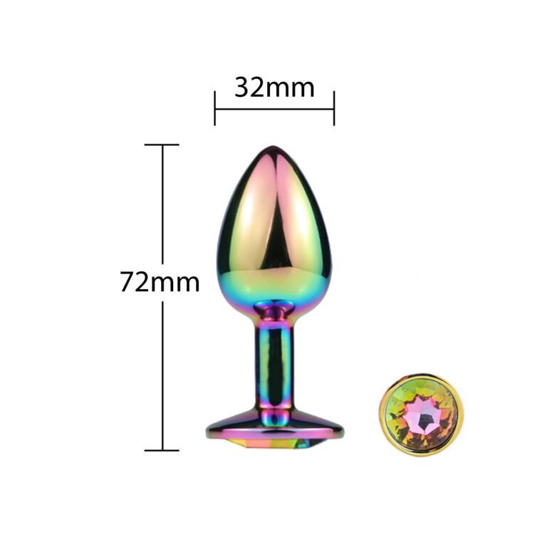 SO6038 Металева анальна пробка MAI Attraction Toys №72 Rainbow