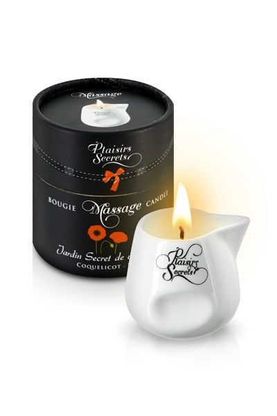 SO1856 Массажная свеча Plaisirs Secrets Poppy (80 мл) подарочная упаковка, керамический сосуд