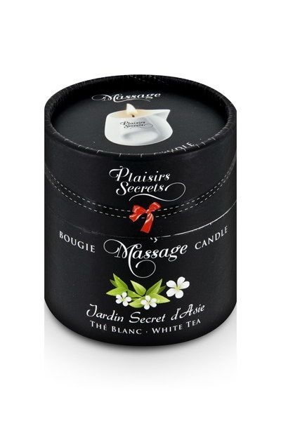 SO1858 Массажная свеча Plaisirs Secrets White Tea (80 мл) подарочная упаковка, керамический сосуд