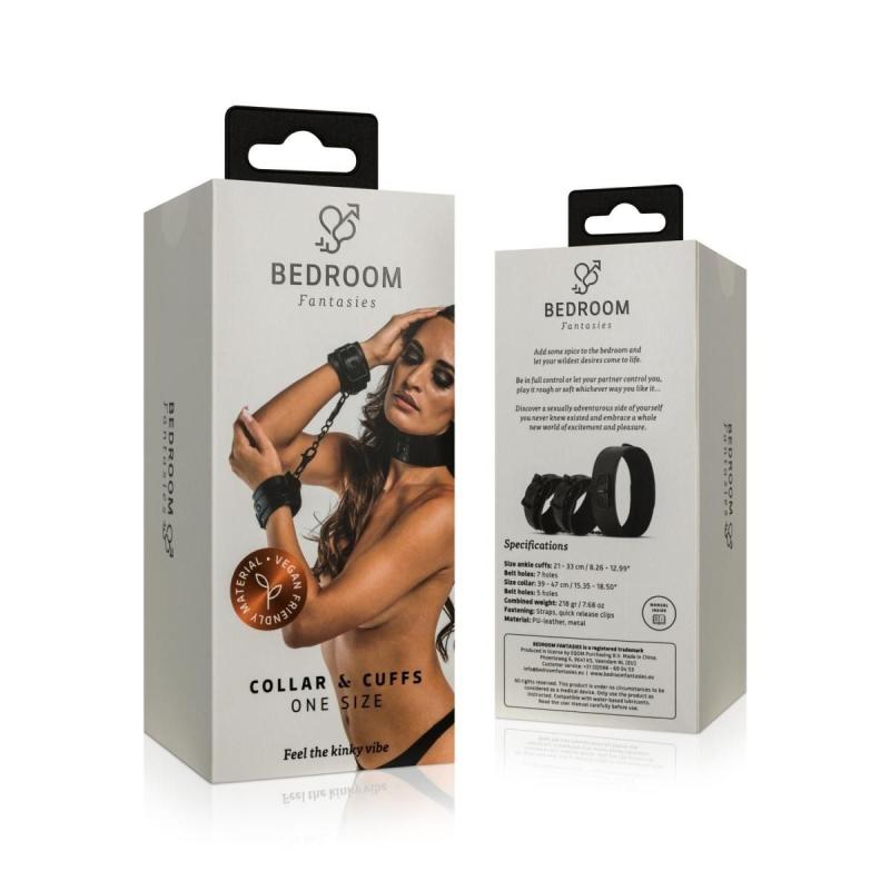 SO8805 Наручники с повідцем Bedroom Fantasies Collar & Wrist - Black