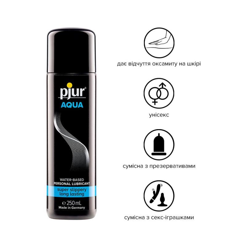PJ10350 Лубрикант на водной основе pjur Aqua 250 мл, эффект бархатистой кожи без прилипания