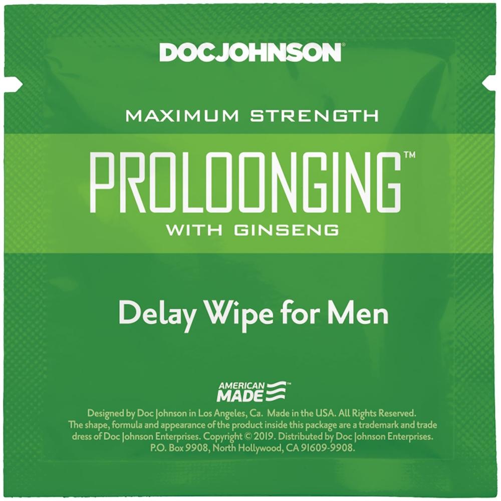 SO3486 Пролонгуюча серветка Doc Johnson Delay Wipe For Men з екстрактом женьшеню