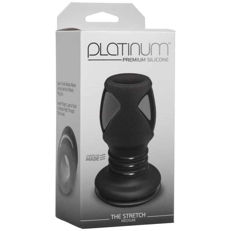 SO4923 Анальний тунель Doc Johnson Platinum Premium Silicone — The Stretch — Medium — Black