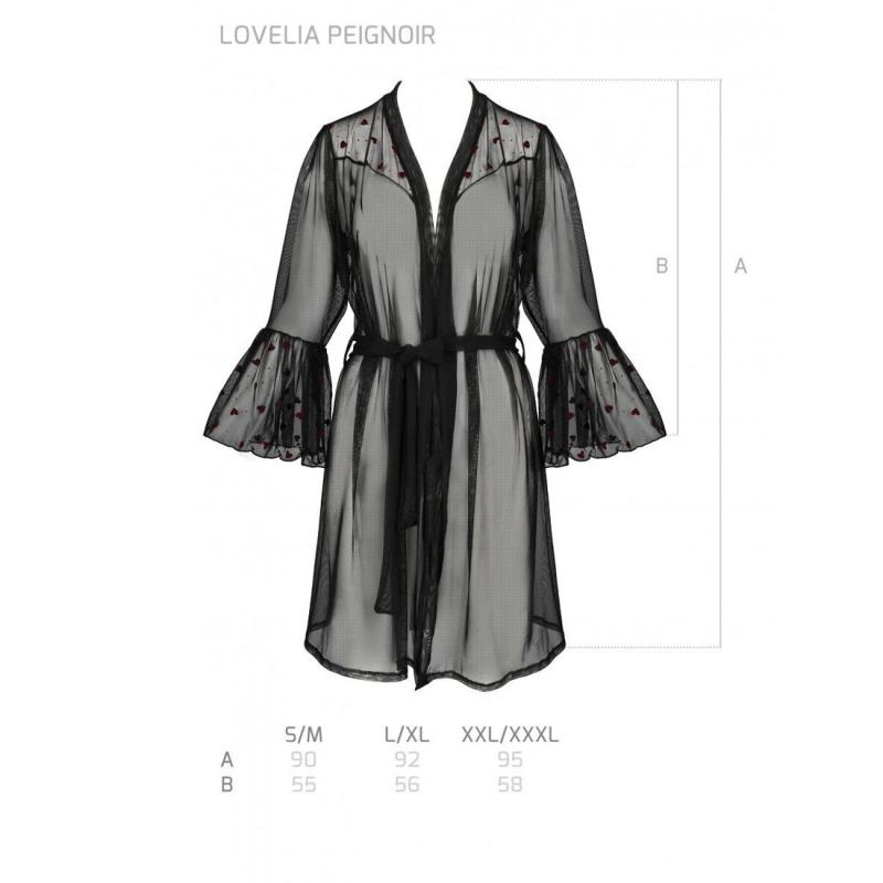 SO4772 Повітряний пеньюар LOVELIA PEIGNOIR black S/M - Passion
