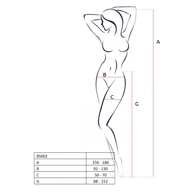 PBS002W Бодістокінг Passion BS002 white, імітація панчіх і пояса