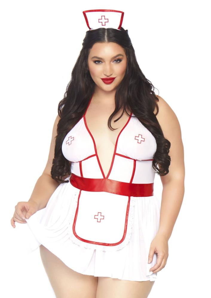 SO7890 Костюм медсестри Leg Avenue Nightshift Nurse XL/XXL, сукня, трусики, шапочка