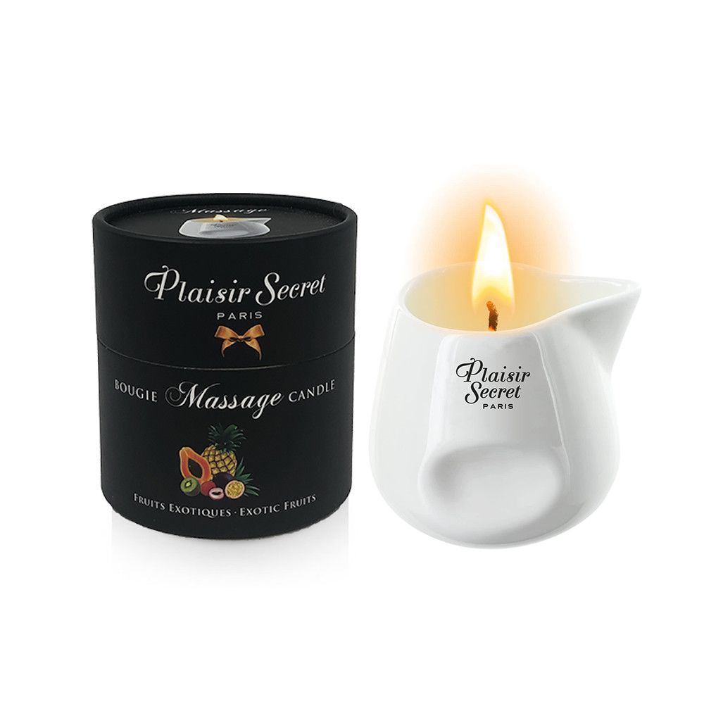SO1852 Массажная свеча Plaisirs Secrets Pineapple Mango (80 мл) подарочная упаковка, керамический сосуд