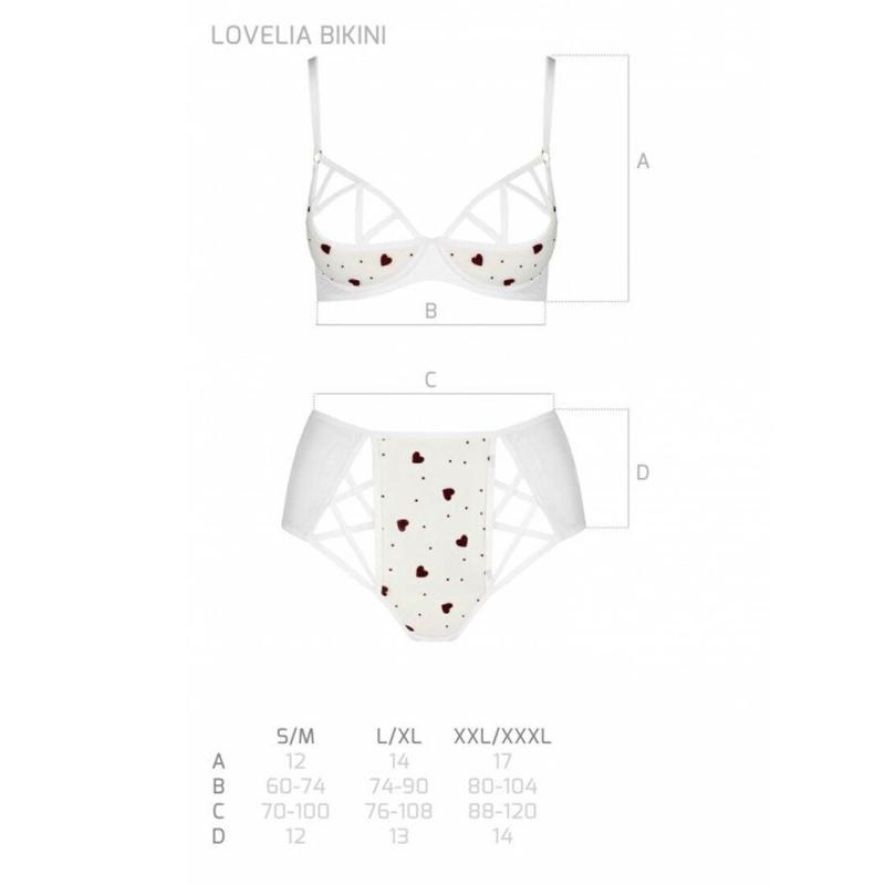 SO4751 Еротичний комплект з малюнком LOVELIA BIKINI white S/M - Passion