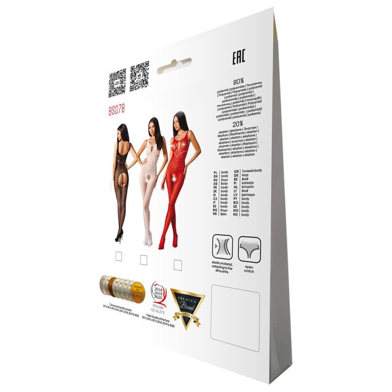 SO4724 Бодістокінг з доступом до інтимних місць Passion BS078 red