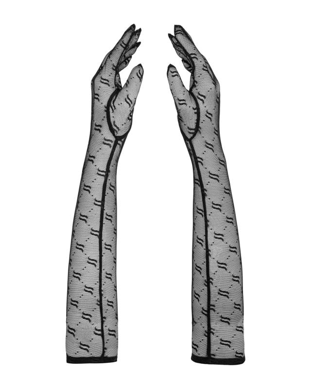 SO7299 Довгі сітчасті рукавички Obsessive Obsessivia gloves black O/S, чорні