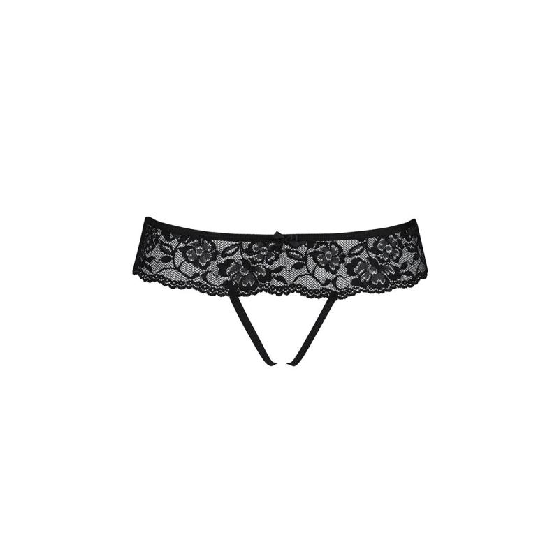SO5381 Мереживні стрінги з доступом Senia Thong black XXL/XXXL - Passion