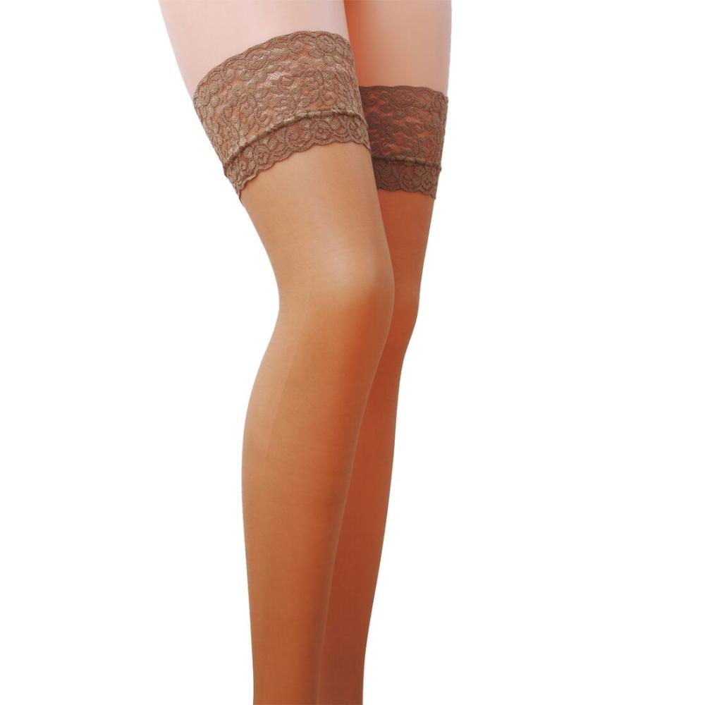 SO6425 Чулки ST003 3/4 beige — Passion: классические, на ажурной силиконовой резинке