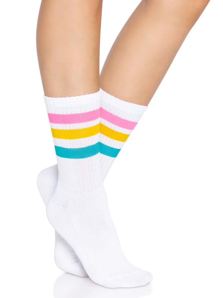 SO8585 Шкарпетки жіночі в смужку Leg Avenue Pride crew socks Pansexual, 37–43 розмір