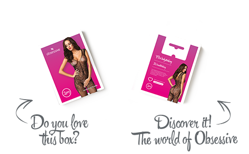 SO7230 Бодістокінг Obsessive Bodystocking F234 S/M/L, абстрактний малюнок, глибоке декольте