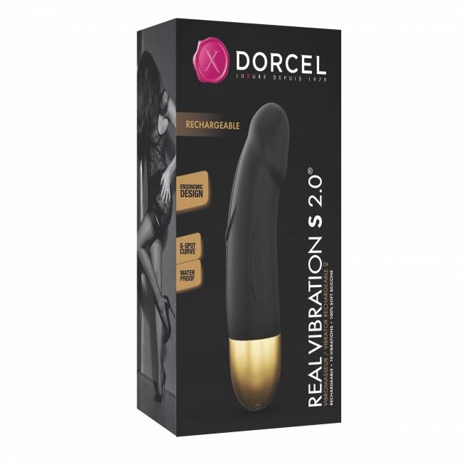SO3565 Вібратор Dorcel Real Vibration S Gold 2.0, діаметр 3,7см, перезаряджається, для точки G