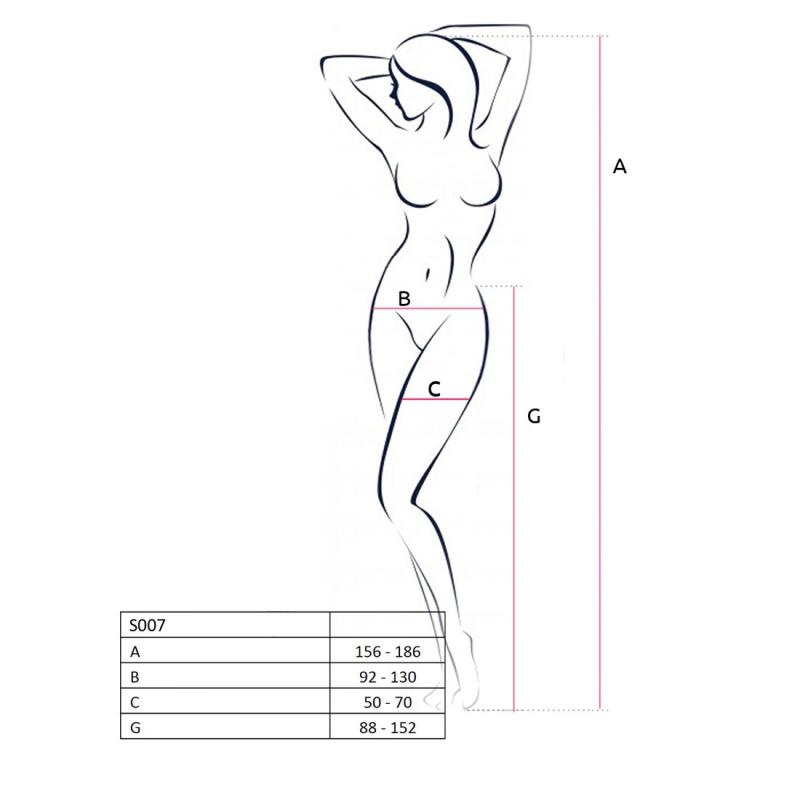PSS019R Эротические колготки-бодистокинг Passion S019 red, имитация трусиков ажурных с доступом, в сеточку