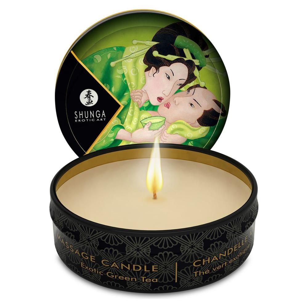 SO2521 Массажная свеча Shunga Mini Massage Candle - Exotic Green Tea (30 мл) с афродизиаками