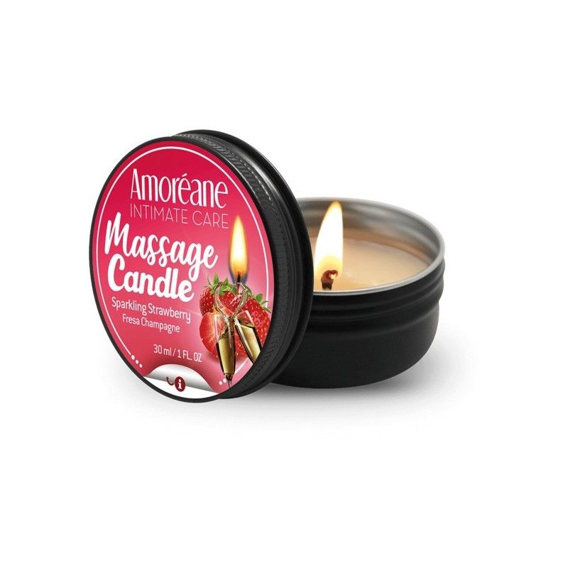 SO4477 Массажная свеча "Клубника в шампанском" Amoreane Sparkling Strawberry (30 мл)