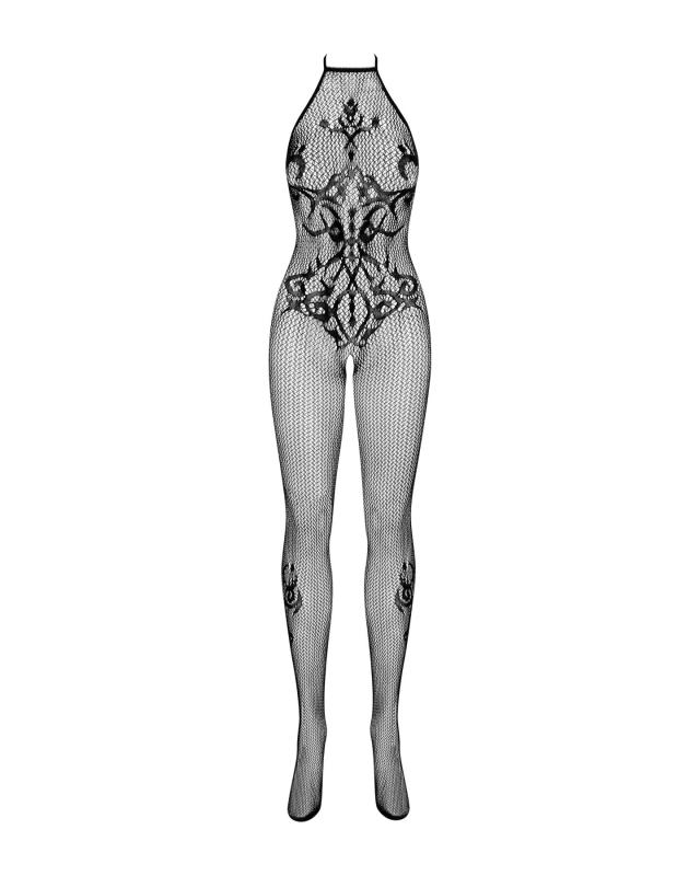 SO7235 Бодистокинг Obsessive Bodystocking G308 S/M/L, халтер, декор в виде татуировки