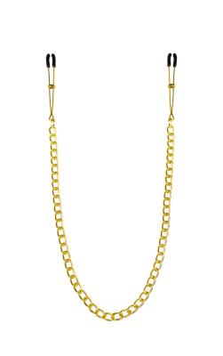 Тонкі затискачі для сосків з ланцюжком Feral Feelings - Chain Thin nipple clamps, золото/чорний