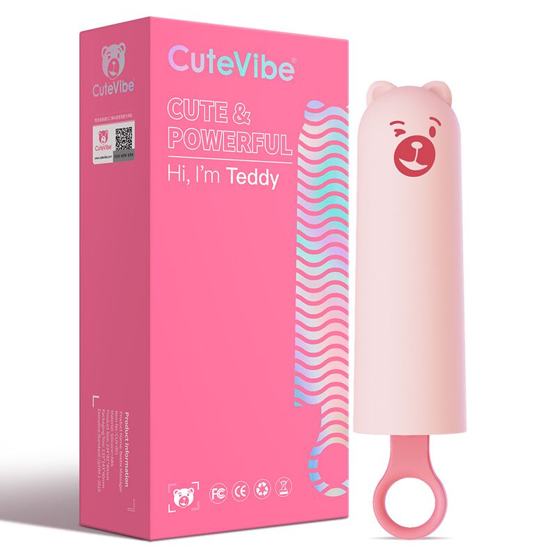 SO6547 Вібратор CuteVibe Teddy Pink (Black Dildo), реалістичний вібратор під виглядом морозива
